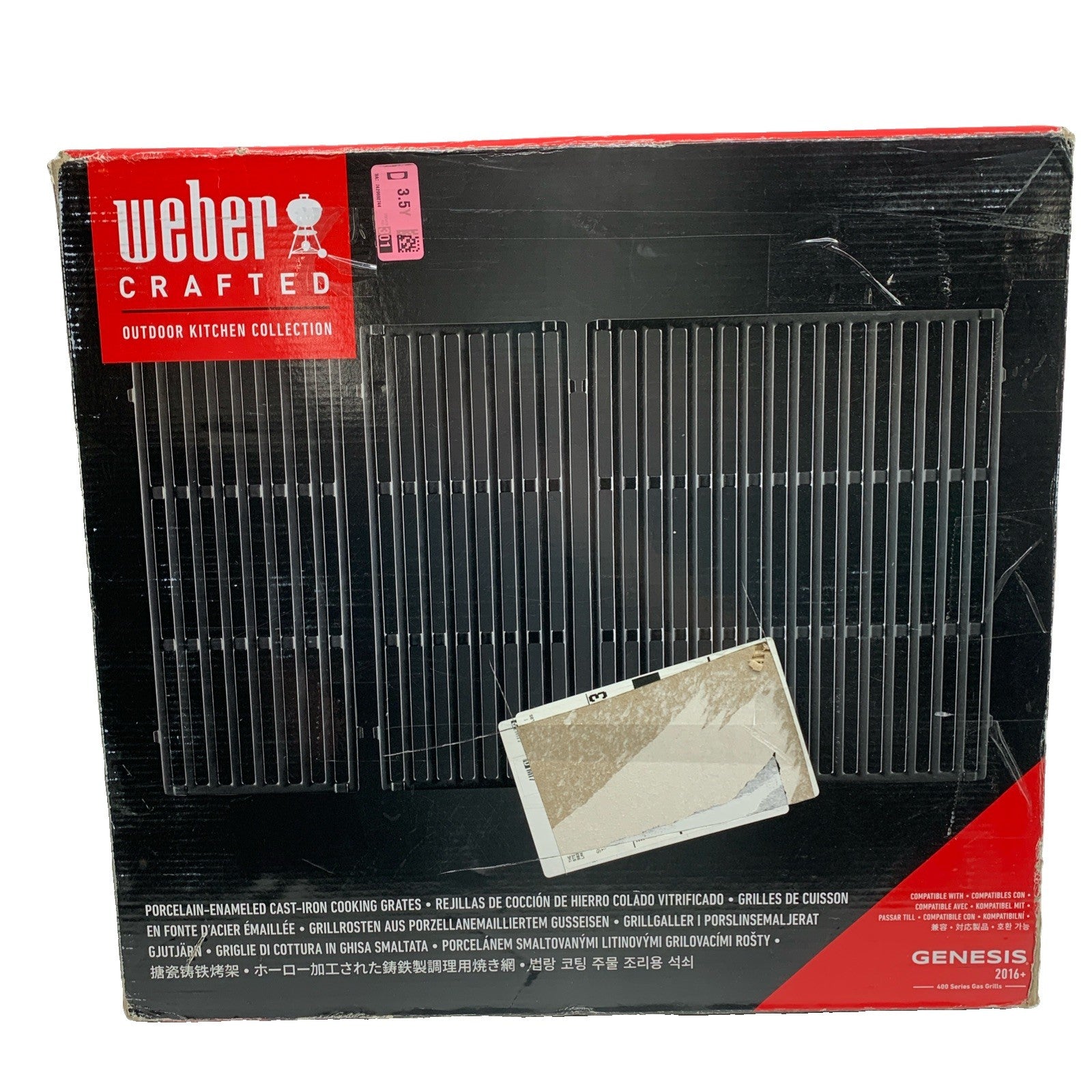 Weber Crafted Porcelain-Enameled Cast-Iron Cooking Grates, Genesis 400 Series