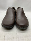 Women's Clarks Collection Cora Poppy Shoes Dark Brown Tumbled Pull-on Size 10