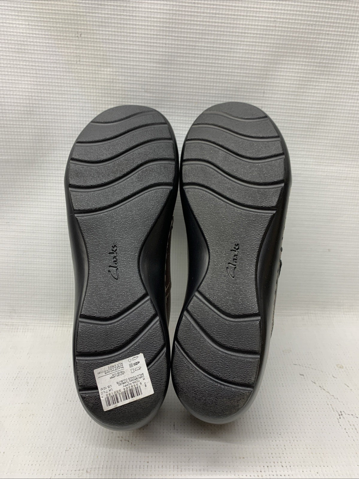 Women's Clarks Collection Cora Poppy Shoes Dark Brown Tumbled Pull-on Size 10