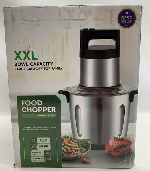 GYQTGO Food Processor Large Capacity 6L Electric Grinder for Frozen Meat, Veggie