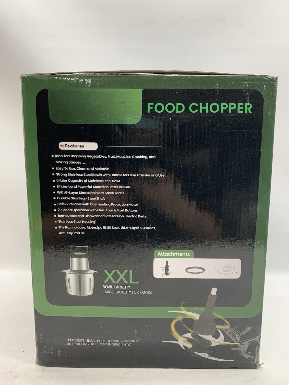 GYQTGO Food Processor Large Capacity 6L Electric Grinder for Frozen Meat, Veggie