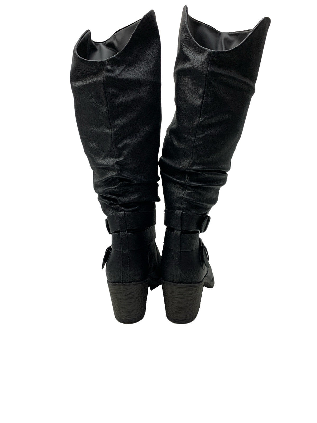Journee Women’s Late Riding Collection Buckle Black Tall Boot Round Toe Size 10M