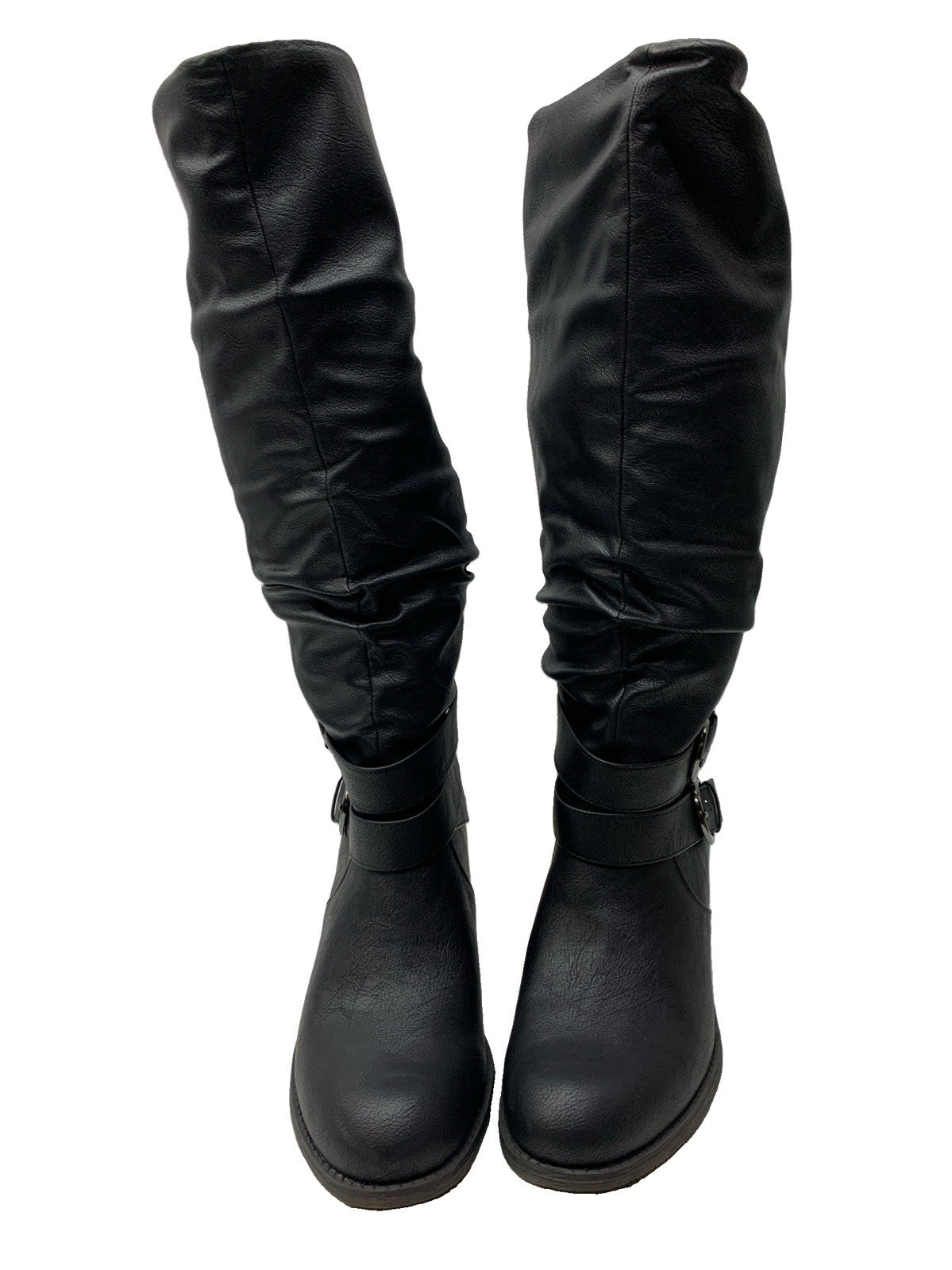 Journee Women’s Late Riding Collection Buckle Black Tall Boot Round Toe Size 10M