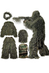 5 in 1 Ghillie Suit Costumes for Men Including Jacket, Pants, Hood, Carry Bag XL