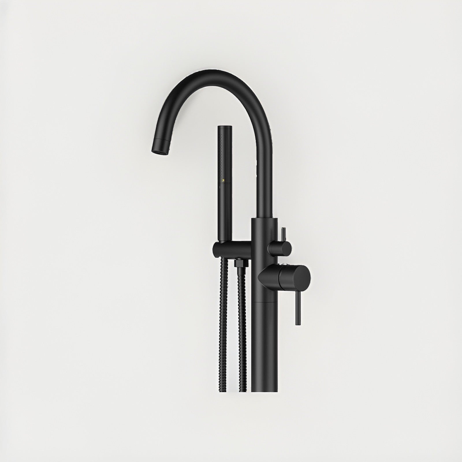 Ryuwanku Freestanding Bathtub Faucet Matte Black Tub Filler Floor Mount Free Sta