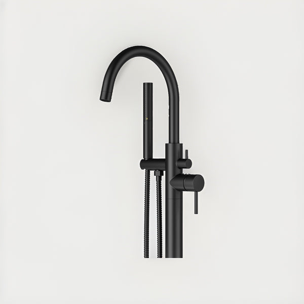 Ryuwanku Freestanding Bathtub Faucet Matte Black Tub Filler Floor Mount Free Sta