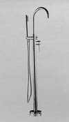 Ryuwanku Freestanding Bathtub Faucet Matte Black Tub Filler Floor Mount Free Sta