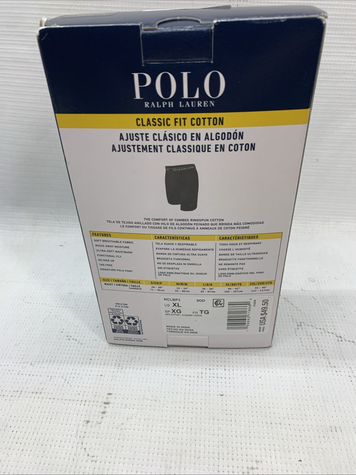 Polo Ralph Lauren Boxer Briefs Men's Classic Fit Cotton Underwear XL - 3 Pack