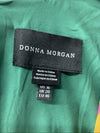 Donna Morgan Women's Foil Printed Wrap Look with Ruching Details, Multi, Size 16
