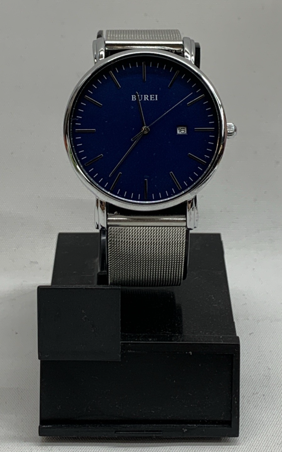 BUREI Men's Wrist Watches Minimalist Analog Quartz Watches for Men with Mesh Ban