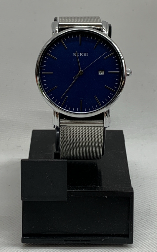 BUREI Men's Wrist Watches Minimalist Analog Quartz Watches for Men with Mesh Ban