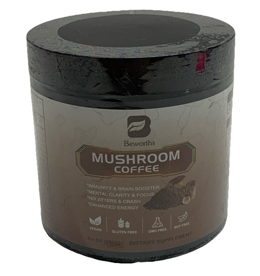 Beworth Organic Mushroom Coffee Immunity & Brain Booster Mental Clarity & Focus