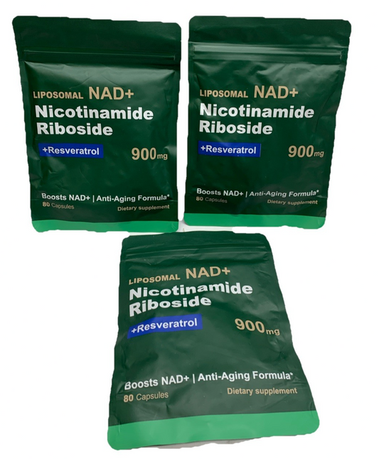 Liposomal Nicotinamide Riboside +Resveratrol 900mg 80 Capsule Supplement 3 Pack
