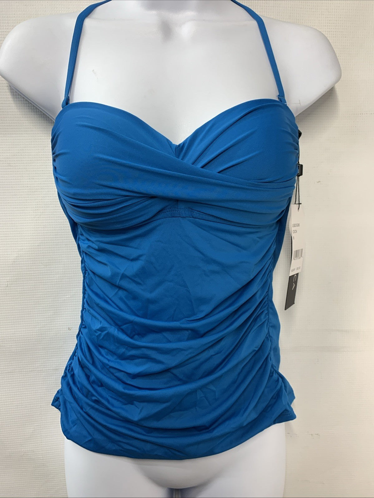 La Blanca Island Goddess Bandeau Tankini Swimsuit Top Women's Ocean - Size 6