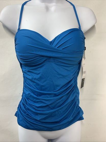La Blanca Island Goddess Bandeau Tankini Swimsuit Top Women's Ocean - Size 6