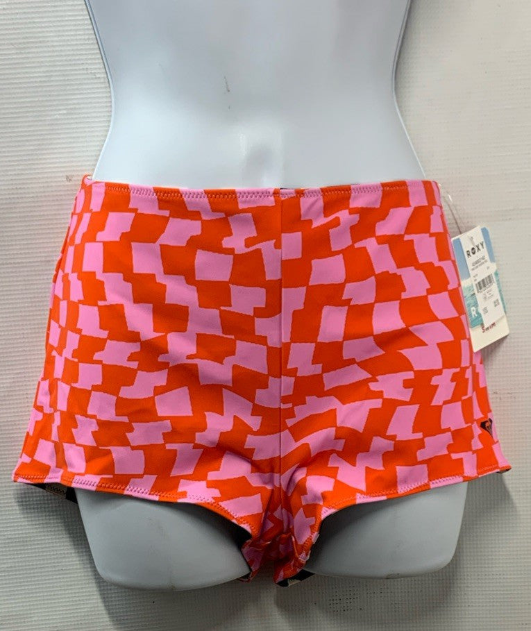 Roxy Checked Out Reversible Shortie Full Bikini Bottom Reversible Size Large