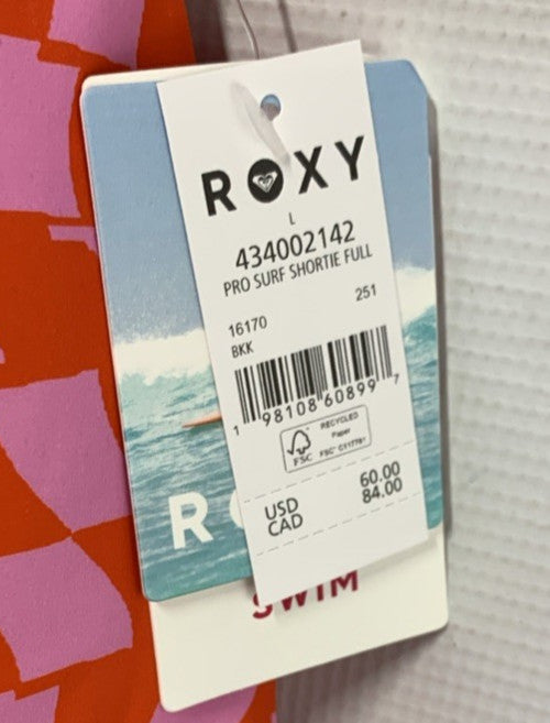 Roxy Checked Out Reversible Shortie Full Bikini Bottom Reversible Size Large