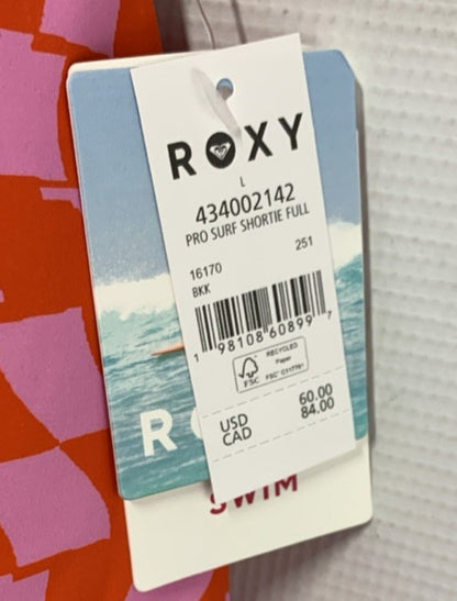 Roxy Checked Out Reversible Shortie Full Bikini Bottom Reversible Size Large