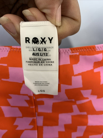 Roxy Checked Out Reversible Shortie Full Bikini Bottom Reversible Size Large