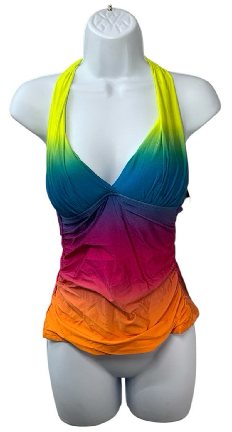 La Blanca Women's V-Neck Halter Tankini Swimsuit Top Swimwear Full Coverage 6