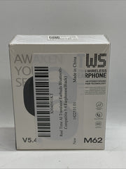 TWS Wireless Earbud Earphones HD Stereo Sound M62 Bluetooth V5.46 7-8H Black