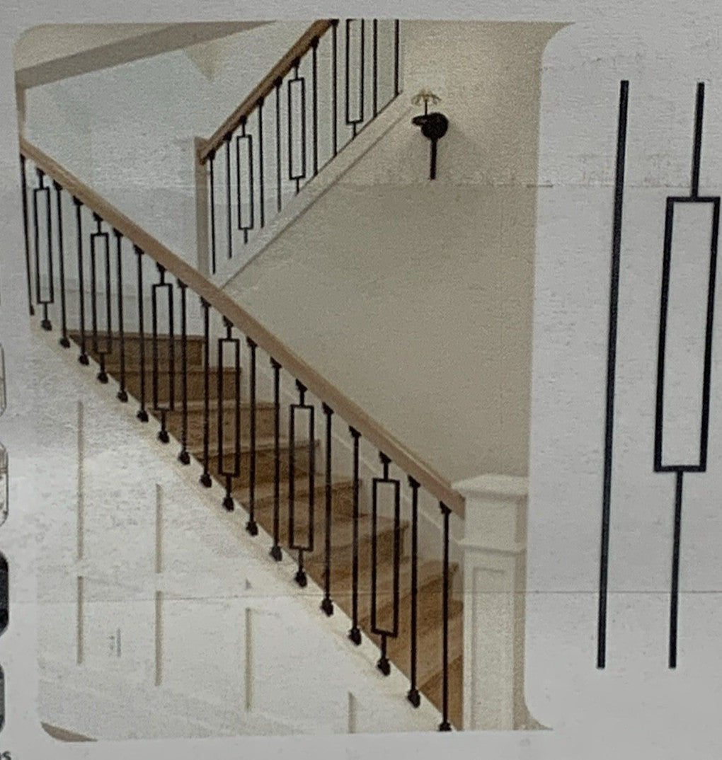 12 PACK Wrought Iron Balusters 44" 1/2" Square Plain Bar Rectangle Decorative
