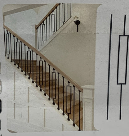 12 PACK Wrought Iron Balusters 44" 1/2" Square Plain Bar Rectangle Decorative