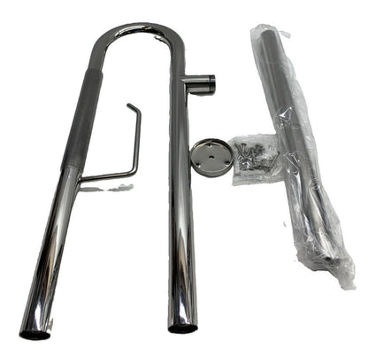 Zynuhmo Toilet Grab Bar w/Leg 24x27.5 Knurled Stainless with Toilet Paper Holder