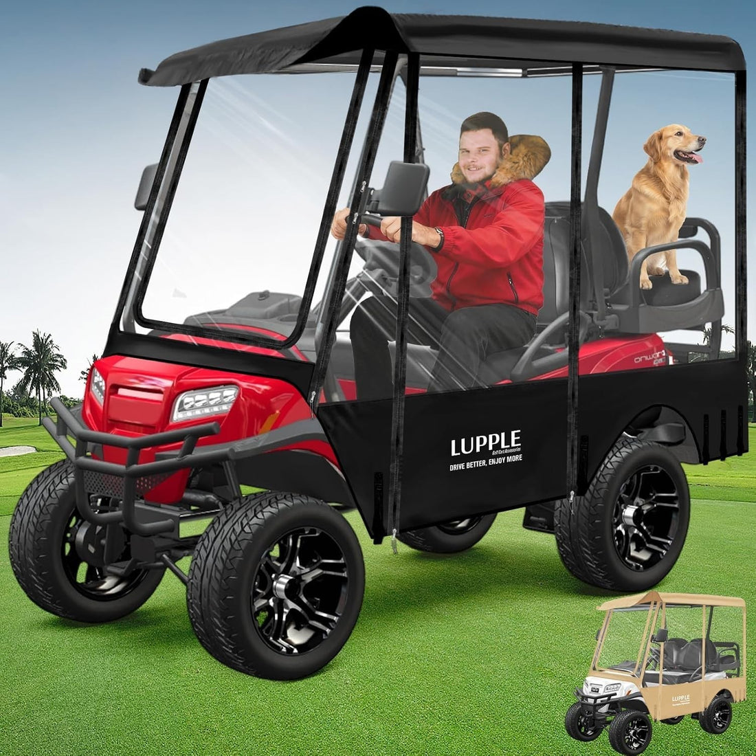 Golf Cart Enclosure 4 Passenger for Club Car, EZGO, Yamaha, ICON, 2+2 Seater