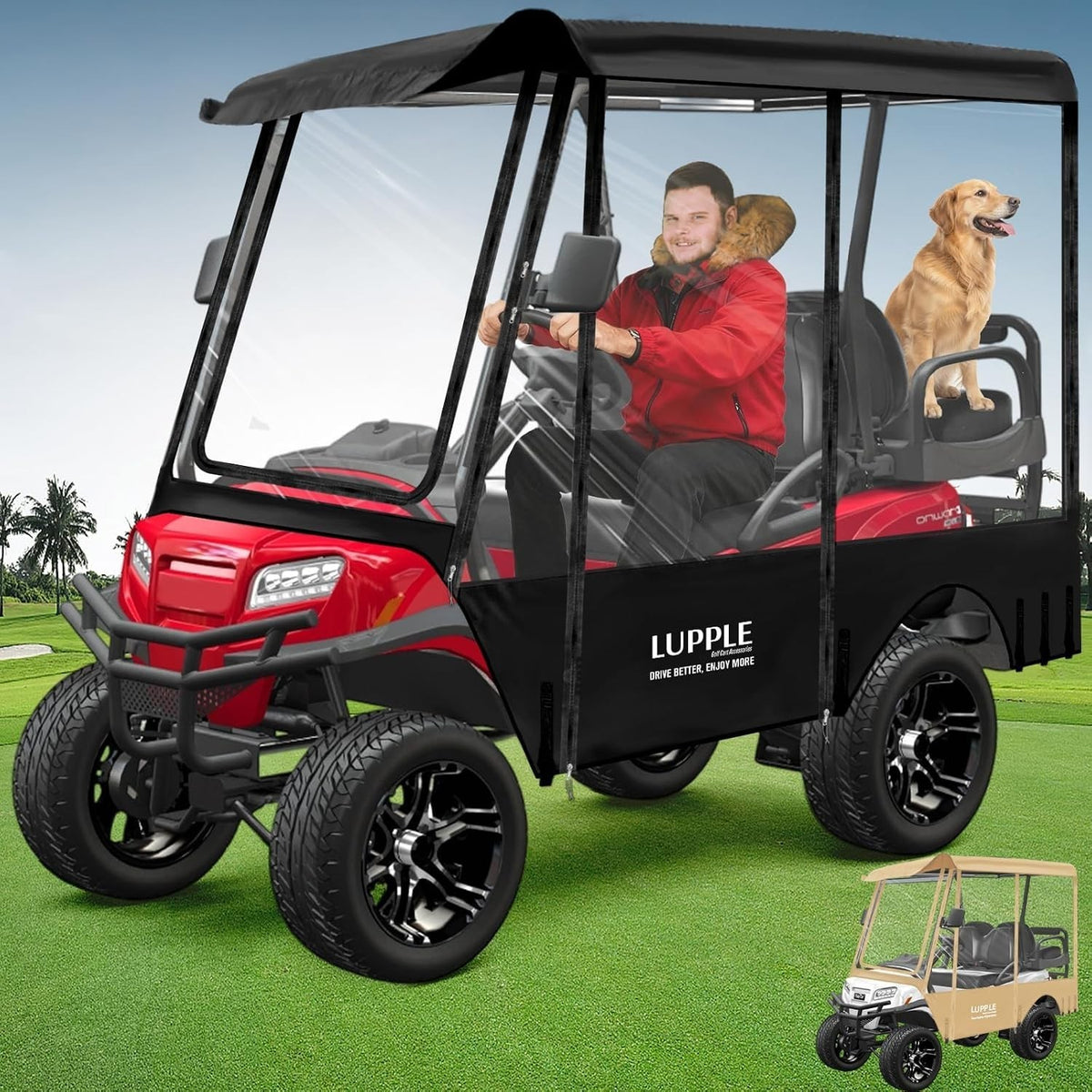 Golf Cart Enclosure 4 Passenger for Club Car, EZGO, Yamaha, ICON, 2+2 Seater