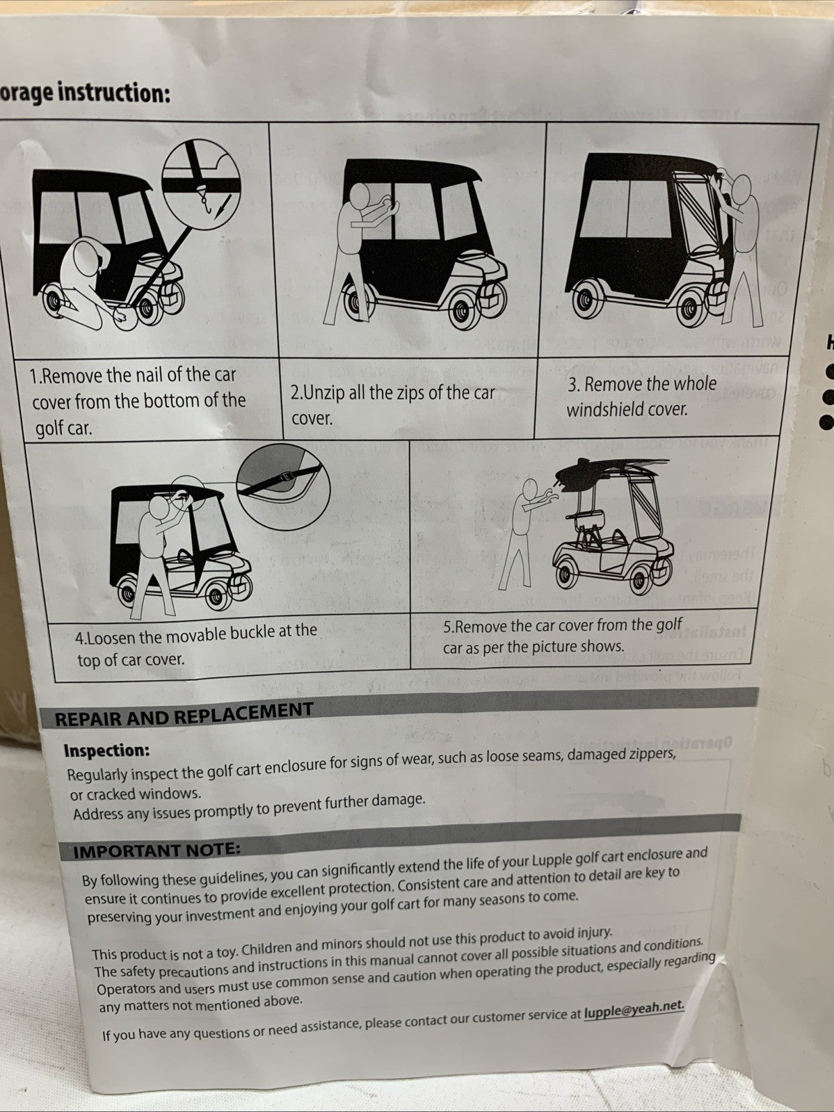 Golf Cart Enclosure 4 Passenger for Club Car, EZGO, Yamaha, ICON, 2+2 Seater