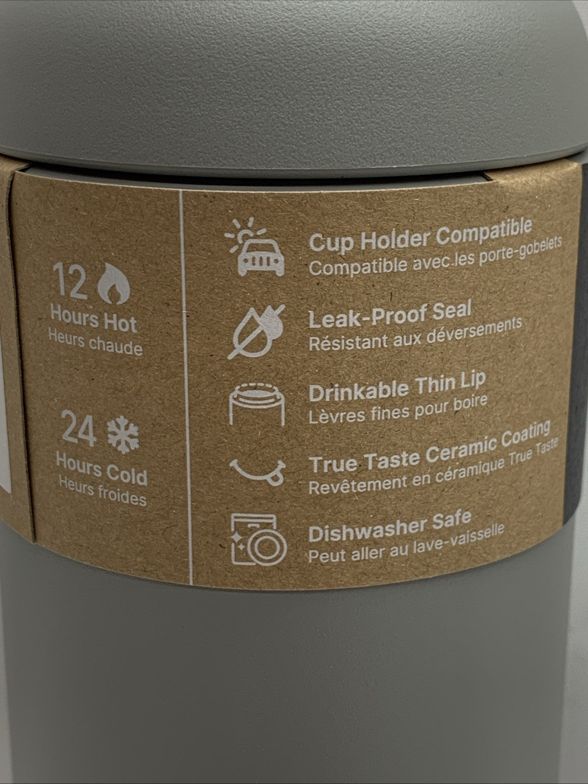 Fellow 16oz Carter Move Travel Mug Vacuum Insulated Tumbler Stainless Matte Grey