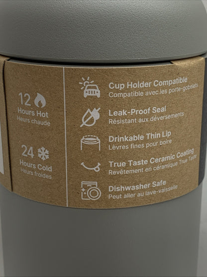 Fellow 16oz Carter Move Travel Mug Vacuum Insulated Tumbler Stainless Matte Grey