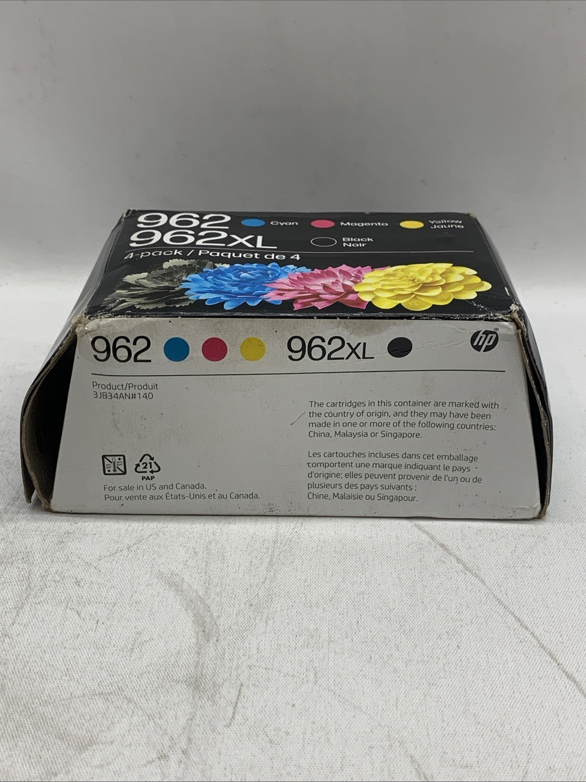HP 962XL High Yield Black & HP 962 Cyan/Magenta/Yellow Ink Cartridge - 4 Pack
