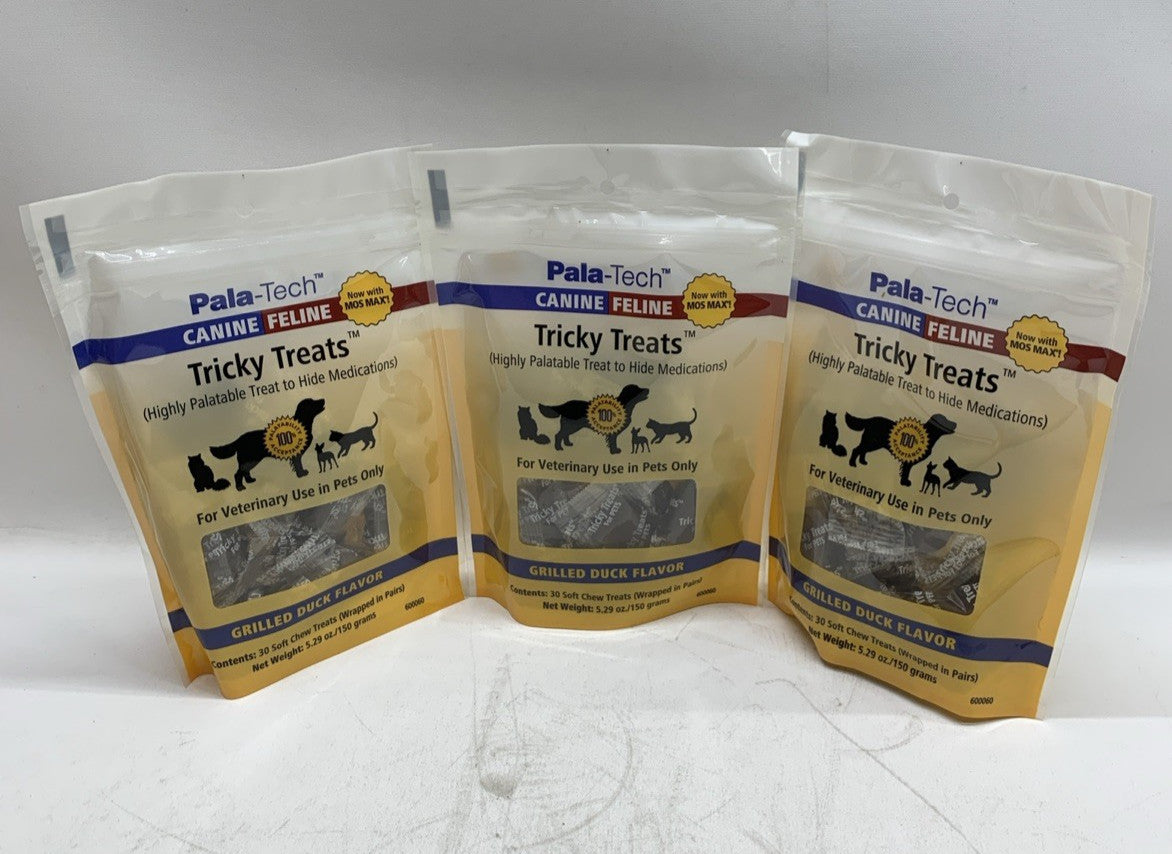 Soft Dog & Cat Treats with Grilled Duck Flavor 30 Chewy Easy to Swallow - 3 PACK