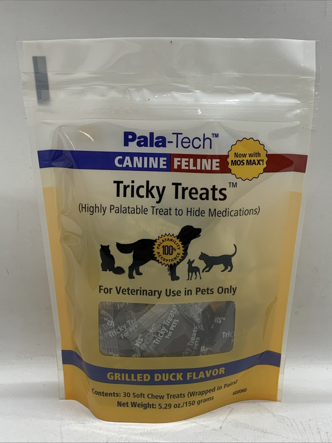 Soft Dog & Cat Treats with Grilled Duck Flavor 30 Chewy Easy to Swallow - 3 PACK
