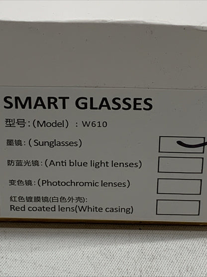 W610 Smart Glasses Black Frame Sunglasses Dual-mic Noise Cancellation w/Camera
