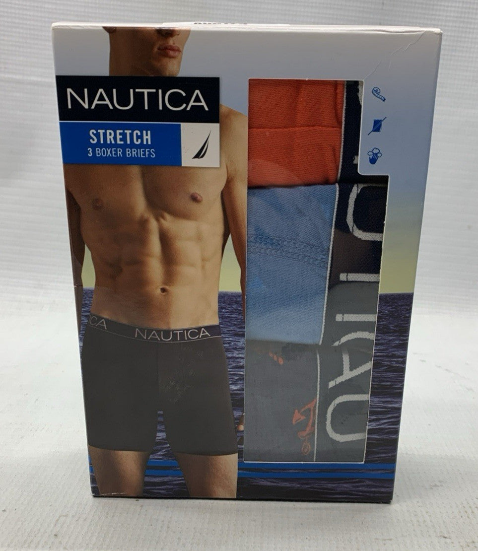 Nautica Stretch Men's Boxer Brief Underwear Soft Classic Size L 36-38 - 3 PACK