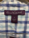 Gloria Vanderbilt Women's Amanda Monogram Button Down Shirt Size Small Checkered