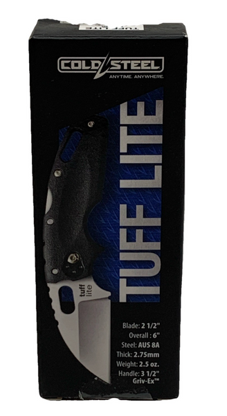 ColdSteel Tuff Lite Plain Edge Drop Point Folding Pocket Knife 20LT 2-1/2