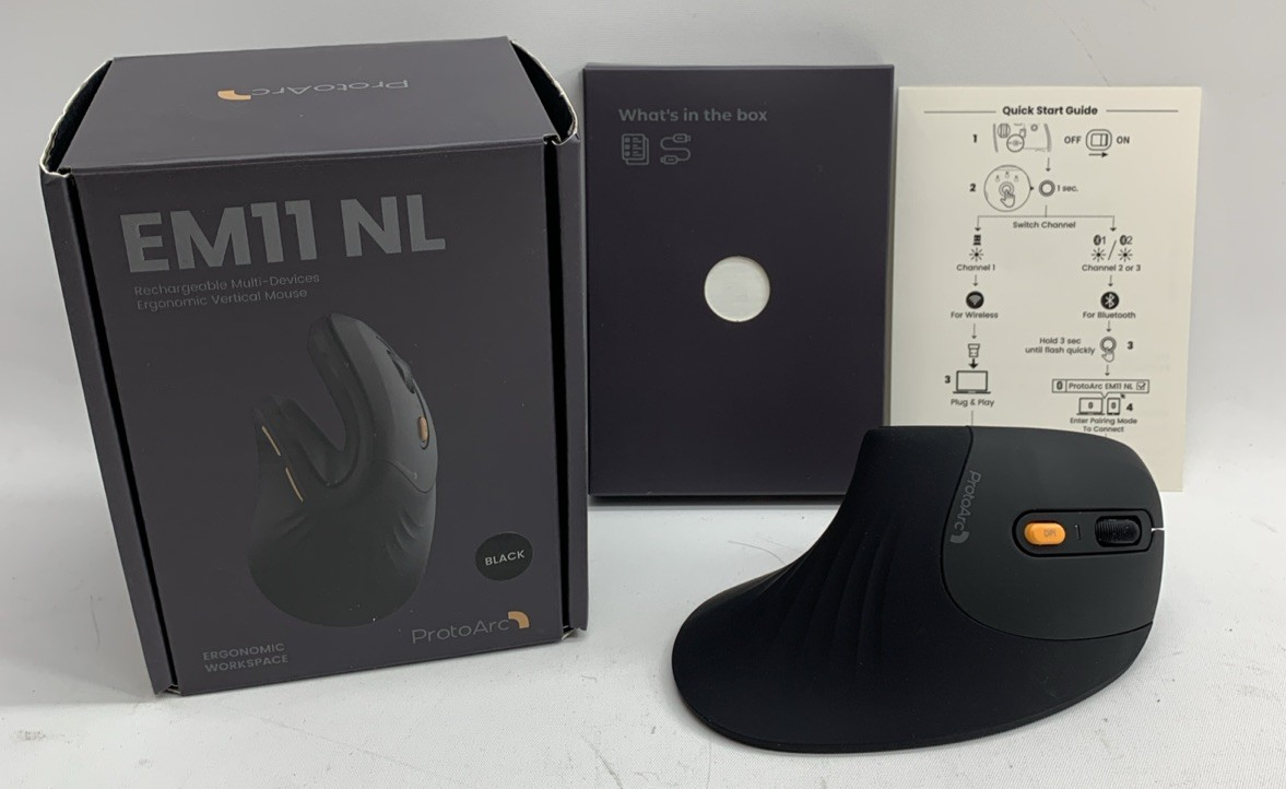 ProtoArc Ergonomic Vertical Mouse, EM11 NL Bluetooth Mouse Wireless, Ergo Mouse