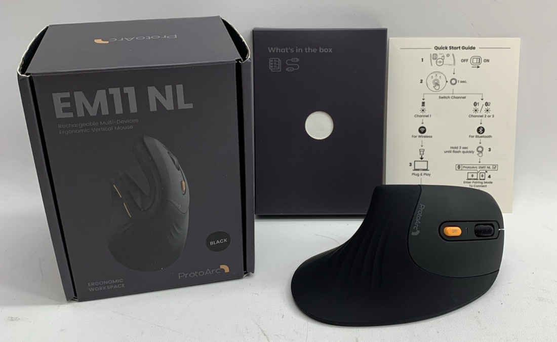 ProtoArc Ergonomic Vertical Mouse, EM11 NL Bluetooth Mouse Wireless, Ergo Mouse