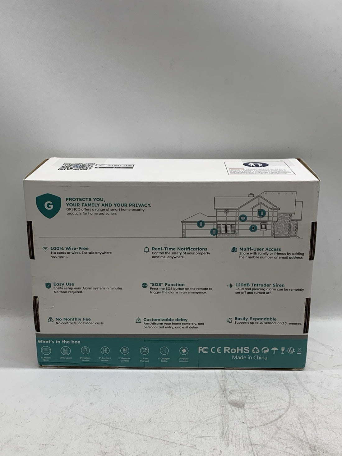 Grsico Wireless Home Alarm System 15Pc Kit WiFi Alarm System for Home Security