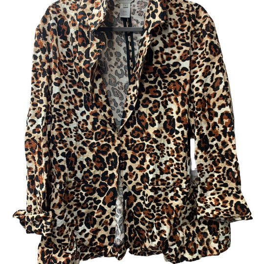MULTIPLES Women's 3 Quarters Sleeve Lapel Front Welt Pocket Jacket Shirt Size XL