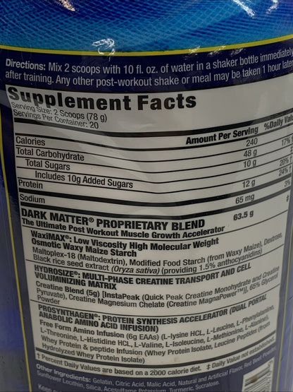 MHP Dark Matter® Post-Workout Muscle Growth Accelerator Fruit Punch 3.44 lbs