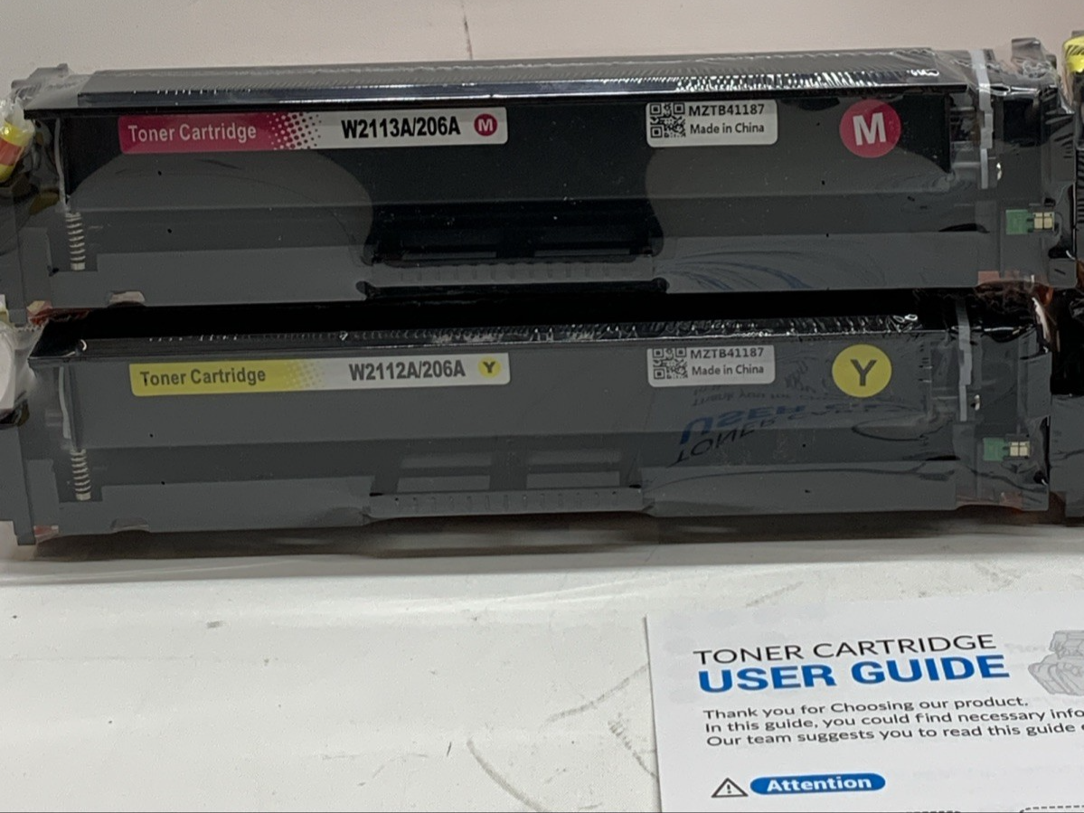 Replacement CYMBK for HP 206A Toner Cartridges for Color Laser Jet Pro - 4 Pack
