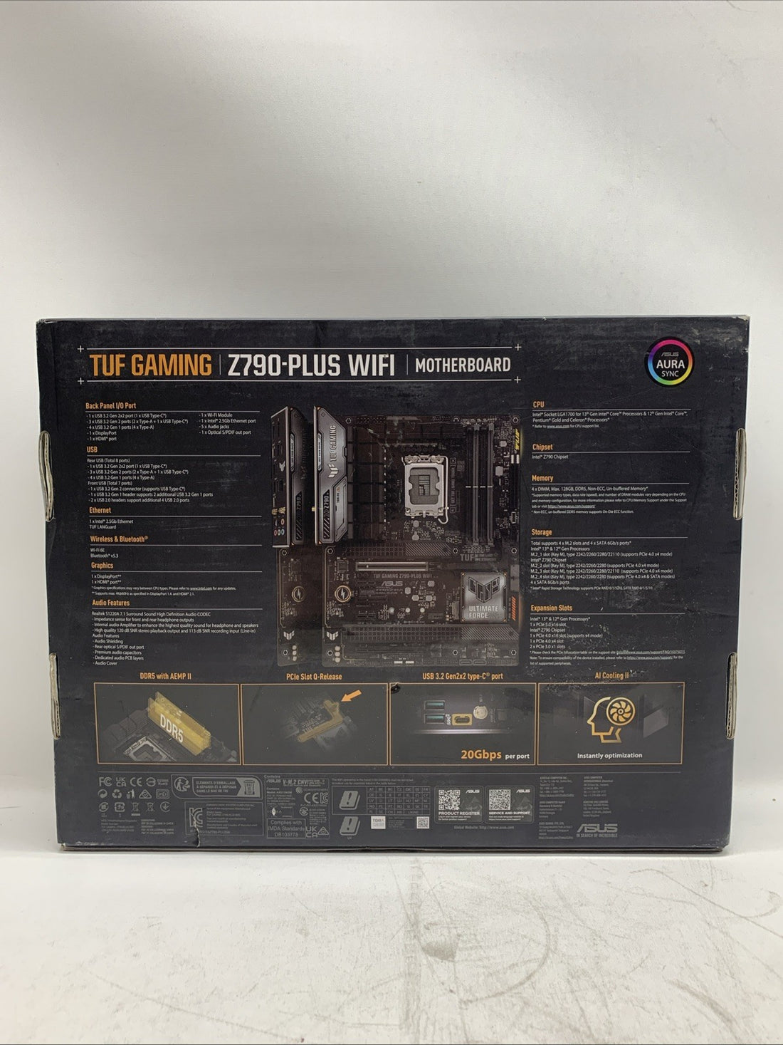 ASUS TUF Gaming Z790-Plus WiFi LGA 1700 Intel DDR5 ATX Gaming Motherboard Mobo