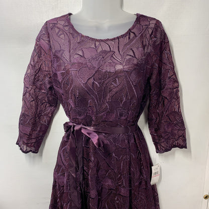 Alex Evenings Women's Tea Length Embroidered Cocktail Dress Wedding Guest 10P
