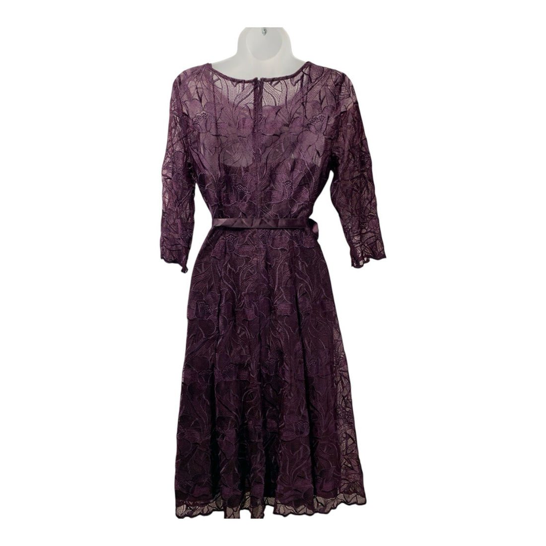 Alex Evenings Women's Tea Length Embroidered Cocktail Dress Wedding Guest 10P