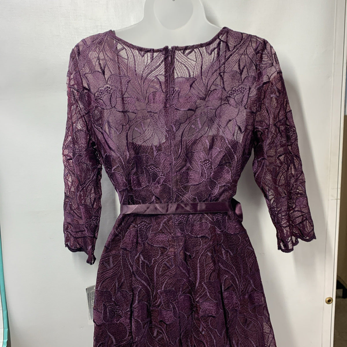 Alex Evenings Women's Tea Length Embroidered Cocktail Dress Wedding Guest 10P